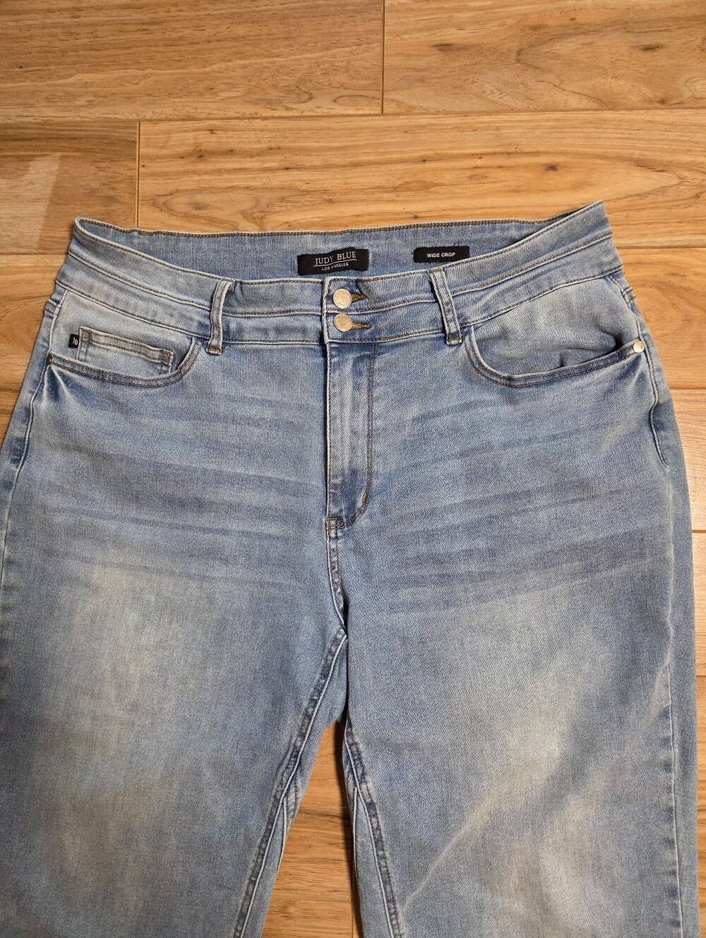 Judy Blue Wide Leg Crop Jeans Womens 20W Light Blue Stretch Denim - Picture 2 of 8